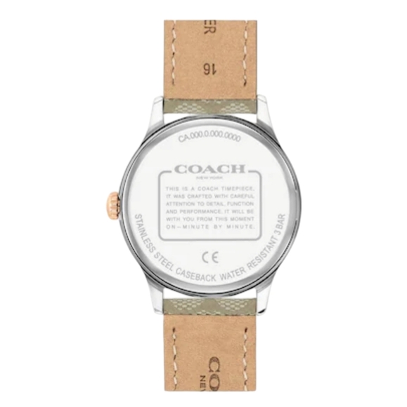 COACH 32MM LEATHER STRAP WOMEN'S WATCH "RUBY" BLUSH PINK IN COACH GIFT BOX - Picture 3 of 5